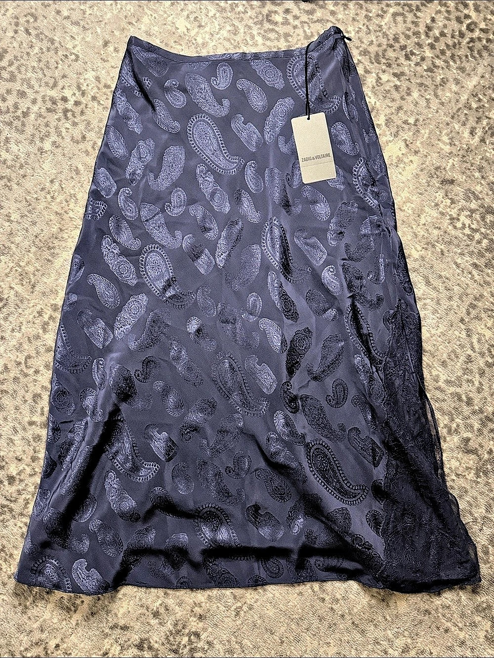 Zadig & Voltaire Jayla Paisley Jacquard Silk Satin Midi Skirt